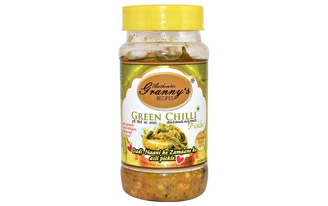 Authentic Granny's Recipes Green Chilli Pickles    Jar  250 grams